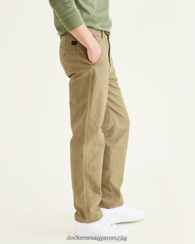 Dockers férfiak eredeti chinos, egyenes szabású P840P350 ruházat új brit khaki