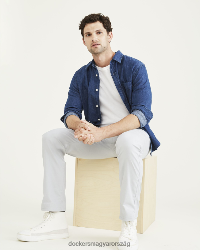 Dockers férfiak eredeti chinos, vékony szabású P840P737 ruházat magas emelkedés - szürke
