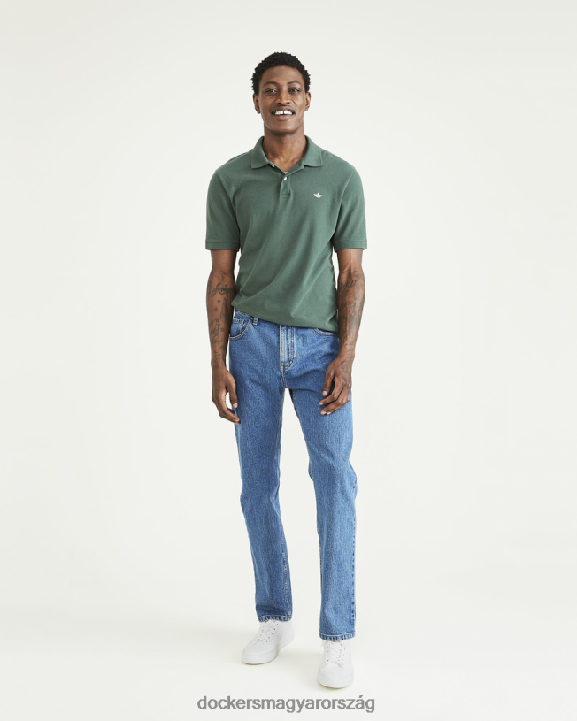 Dockers férfiak farmer szabású nadrág, egyenes szabású P840P20 ruházat közepes indigó kőmosó - kék