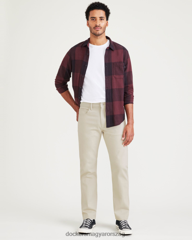 Dockers férfiak farmer szabású nadrág, egyenes szabású P840P757 ruházat szaharai khaki