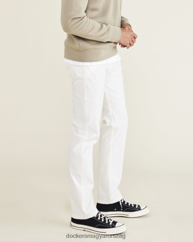Dockers férfiak farmer szabású nadrág, vékony szabású P840P810 ruházat kócsag - fehér