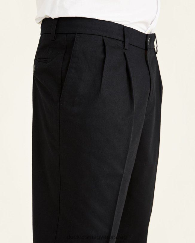 Dockers férfiak jellegzetes khaki, redőzött, klasszikus szabású (nagy és magas) P840P453 ruházat fekete
