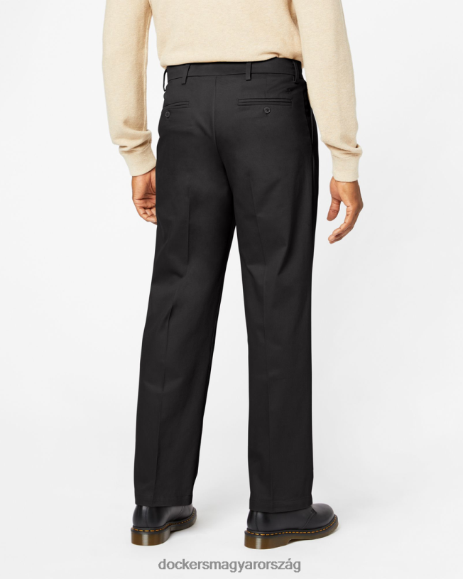 Dockers férfiak jellegzetes khakis, redőzött, laza fazon P840P108 ruházat fekete