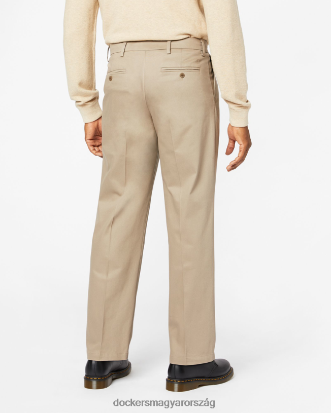 Dockers férfiak jellegzetes khakis, redőzött, laza fazon P840P109 ruházat khaki