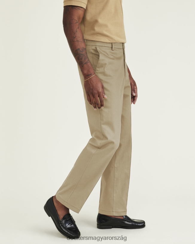 Dockers férfiak jellegzetes vasmentes khaki, redőzött, egyenes szabású foltvédővel (nagy és magas) P840P487 ruházat új brit khaki
