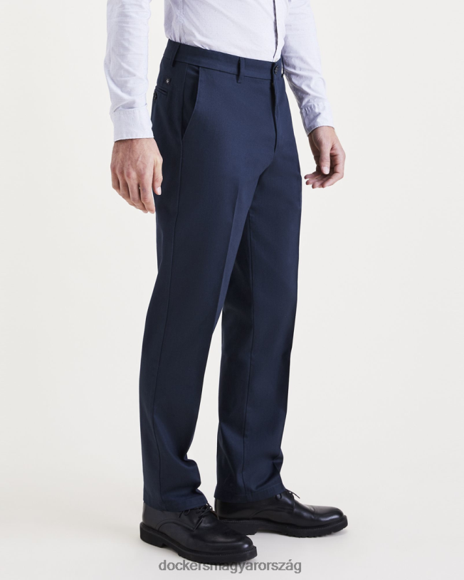 Dockers férfiak jellegzetes vasmentes khaki, redőzött, egyenes szabású foltvédővel (nagy és magas) P840P489 ruházat sötétkék blézer - kék