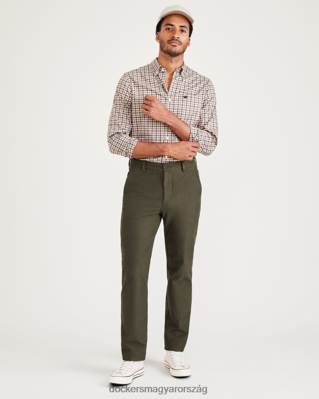 Dockers férfiak kényelmes kötött chinos, egyenes szabású P840P735 ruházat erdei éjszaka - zöld