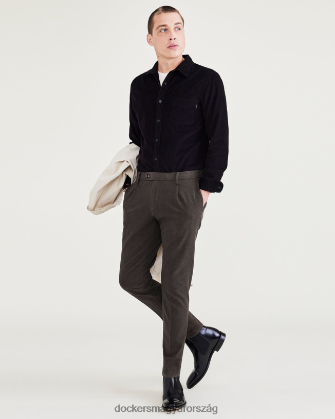 Dockers férfiak kidolgozott nadrág, vékony, keskeny szabású P840P63 ruházat fekete bab - fekete