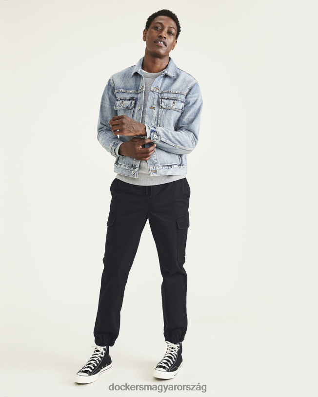 Dockers férfiak teherszállító kocogók, egyenes kúpos szabású P840P658 ruházat gyönyörű fekete