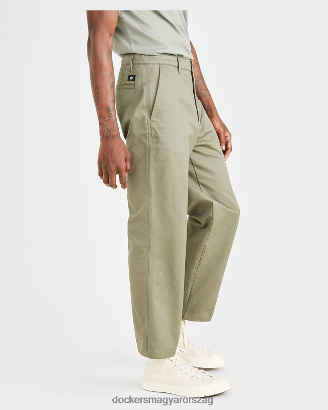 Dockers férfiak vágott khakis, egyenes szabású P840P662 ruházat camo - zöld
