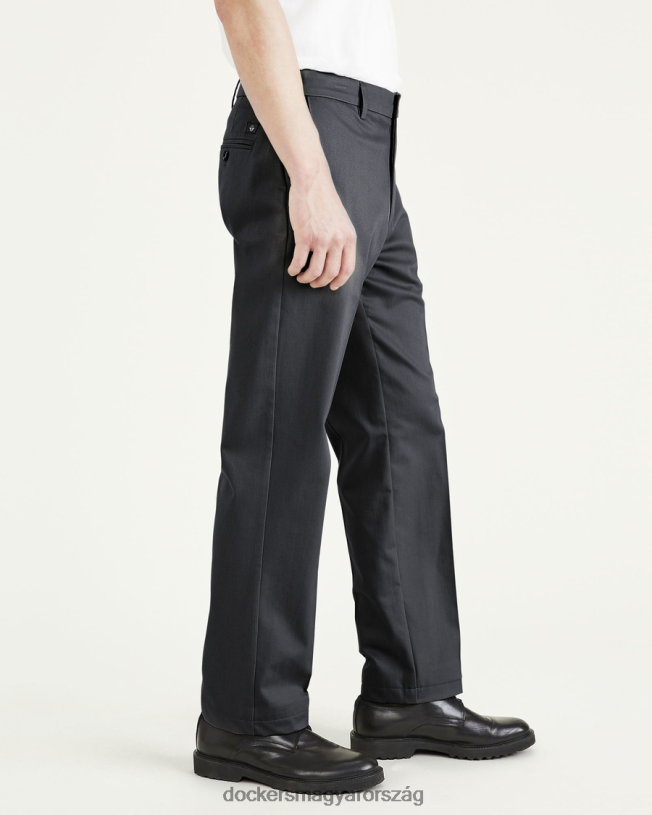 Dockers férfiak vasmentes khakik, egyenes szabású foltvédővel (nagy és magas) P840P493 ruházat acélfej - szürke