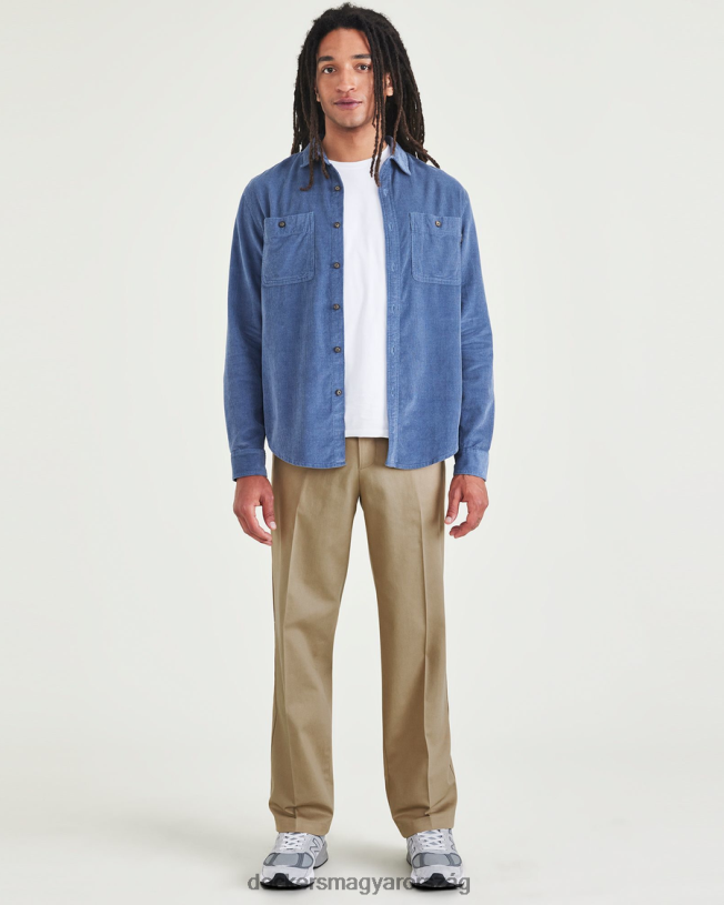 Dockers férfiak vasmentes khakik, klasszikus fazon, foltvédővel P840P1 ruházat új brit khaki