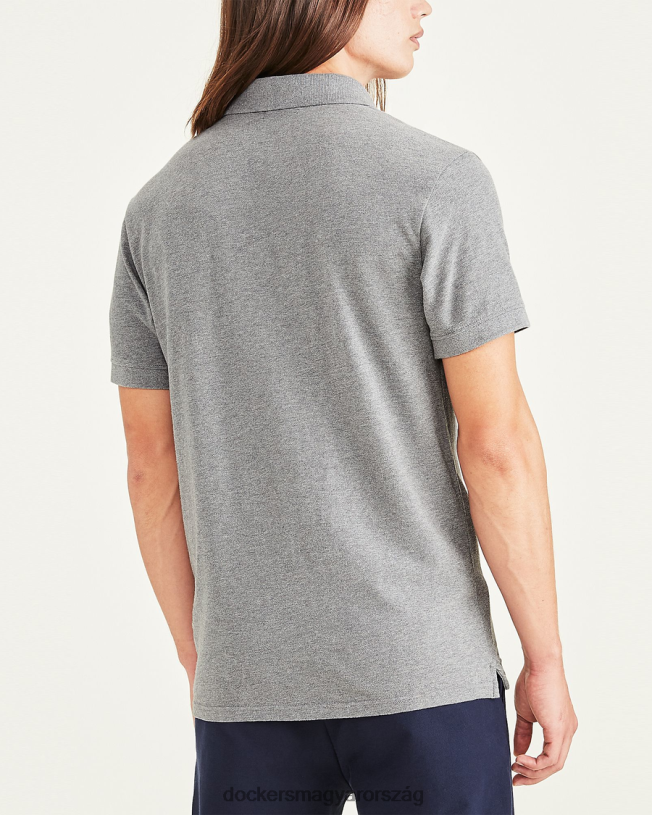 Dockers férfiak bordás gallérral póló, vékony szabású P840P33 ruházat szürke hanga