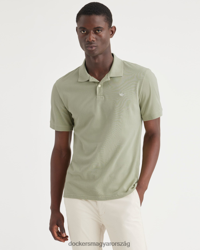 Dockers férfiak bordás gallérral póló, vékony szabású P840P34 ruházat szösz - zöld