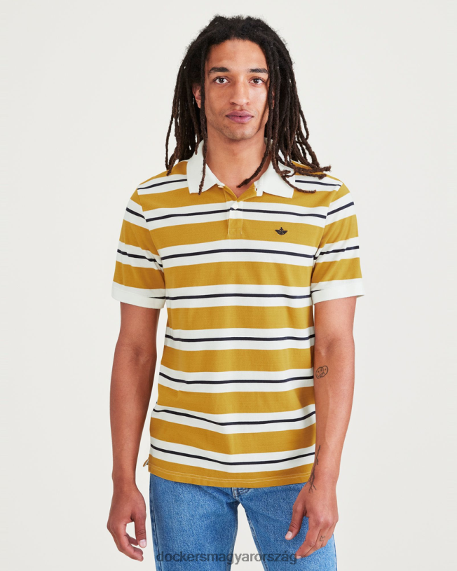 Dockers férfiak bordás gallérral póló, vékony szabású P840P548 ruházat sötétkék blézer - sárga