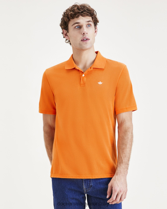 Dockers férfiak bordás gallérral póló, vékony szabású P840P551 ruházat narancssárga okker - narancs