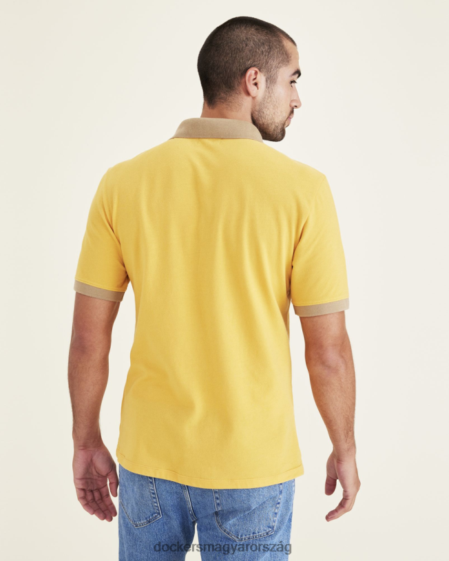 Dockers férfiak bordás gallérral póló, vékony szabású P840P552 ruházat aranybarack - sárga