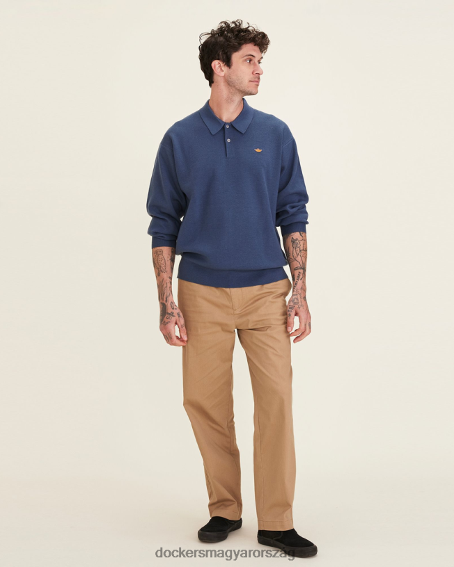 Dockers férfiak dandois pulóver póló, relaed fit P840P312 ruházat vintage indigó - kék