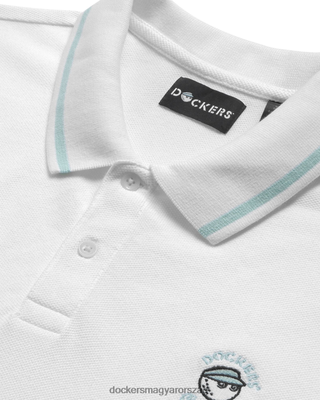 Dockers férfiak malbon pique póló, karcsú fazon P840P343 ruházat fényes fehér