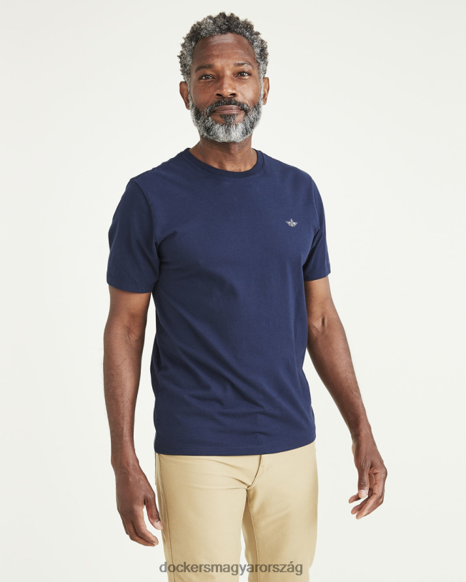 Dockers férfiak Crewneck póló, vékony szabású P840P121 ruházat sötétkék blézer - kék