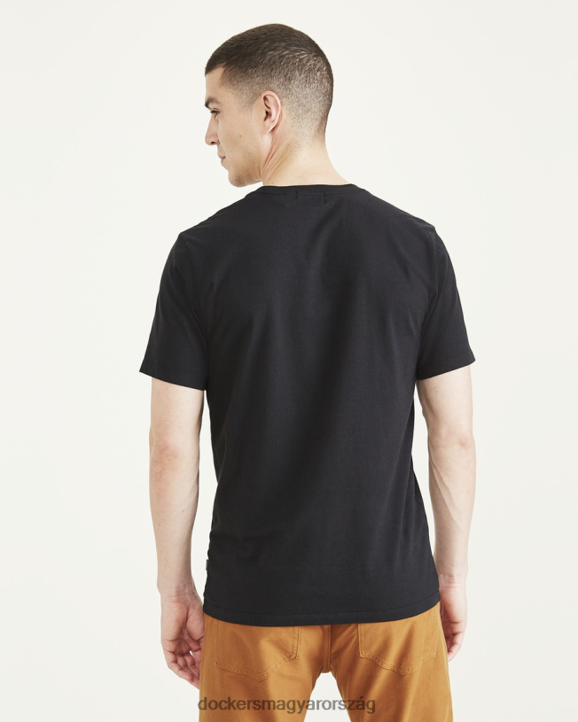 Dockers férfiak Crewneck póló, vékony szabású P840P122 ruházat gyönyörű fekete