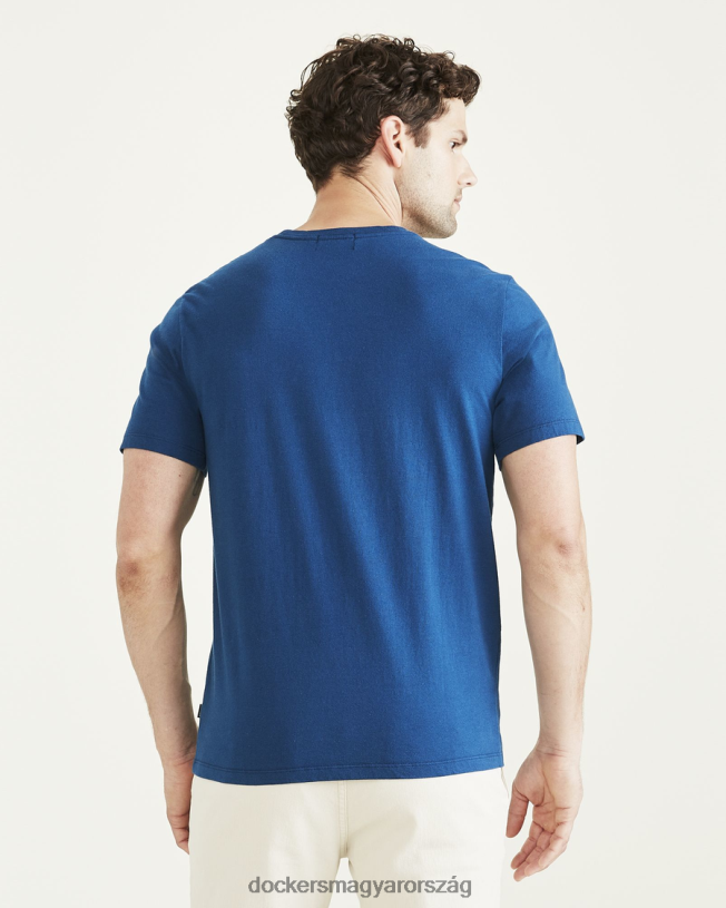 Dockers férfiak Crewneck póló, vékony szabású P840P698 ruházat poszeidón kék