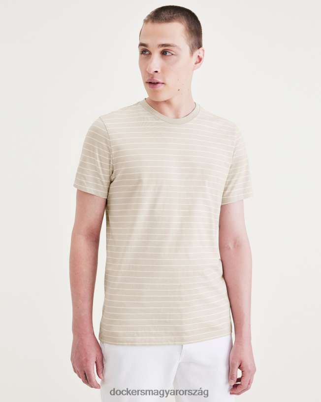 Dockers férfiak Crewneck póló, vékony szabású P840P701 ruházat szaharai khaki
