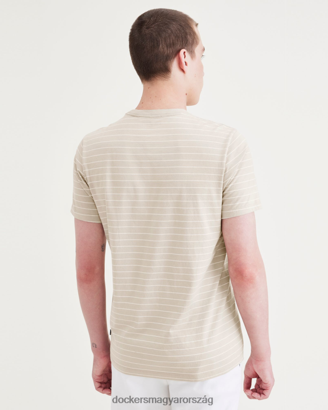 Dockers férfiak Crewneck póló, vékony szabású P840P701 ruházat szaharai khaki