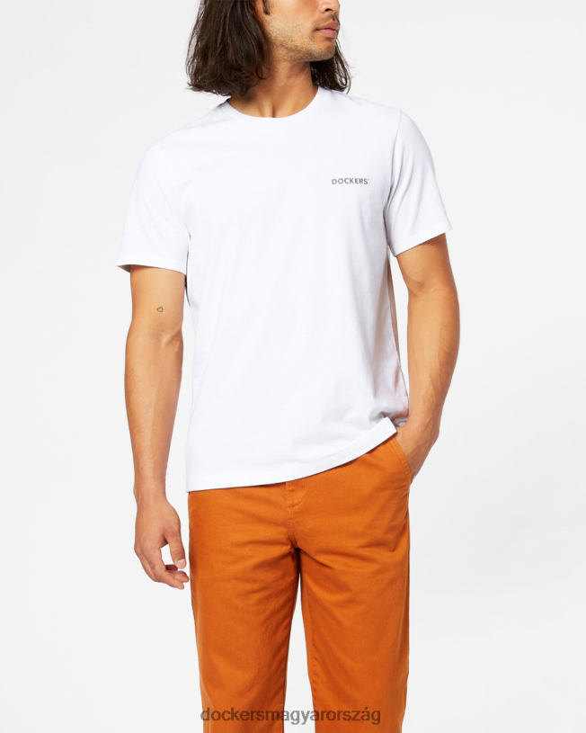 Dockers férfiak alfa logós póló, vékony fazon P840P793 ruházat papír fehér