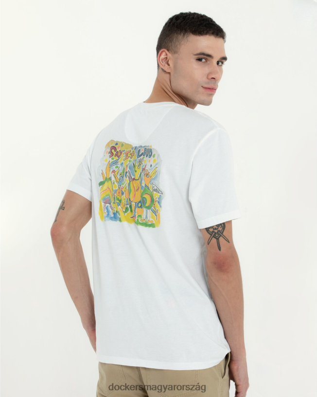 Dockers férfiak büszke póló P840P902 ruházat fényes fehér