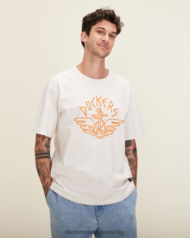 Dockers férfiak dandois relaed póló P840P309 ruházat kócsag - fehér