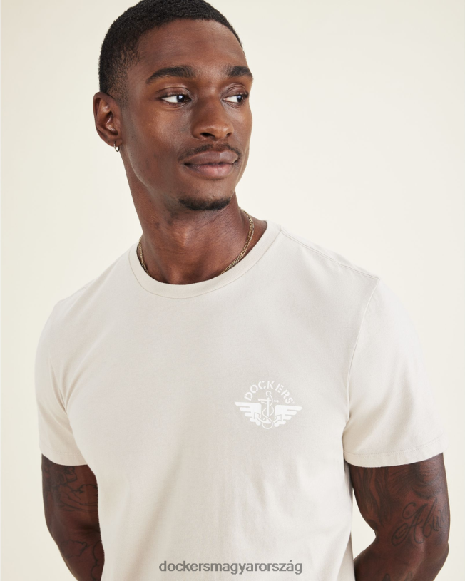Dockers férfiak grafikus póló (nagy és magas) P840P871 ruházat kócsag - fehér
