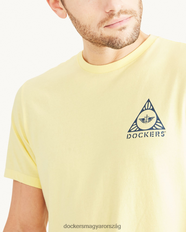 Dockers férfiak grafikus póló, vékony szabású P840P852 ruházat sárga körte