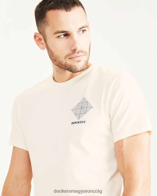 Dockers férfiak grafikus póló, vékony szabású P840P853 ruházat kócsag - fehér