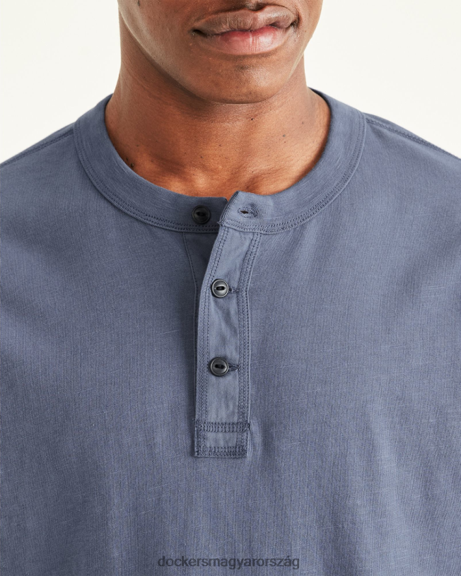 Dockers férfiak henley, normál szabású P840P694 ruházat vintage indigó - kék