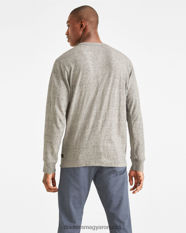 Dockers férfiak henley, normál szabású P840P695 ruházat füstölgő hanga - szürke