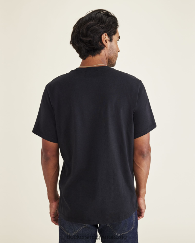 Dockers férfiak logós póló, vékony szabású P840P335 ruházat fekete + szárnyhorgony