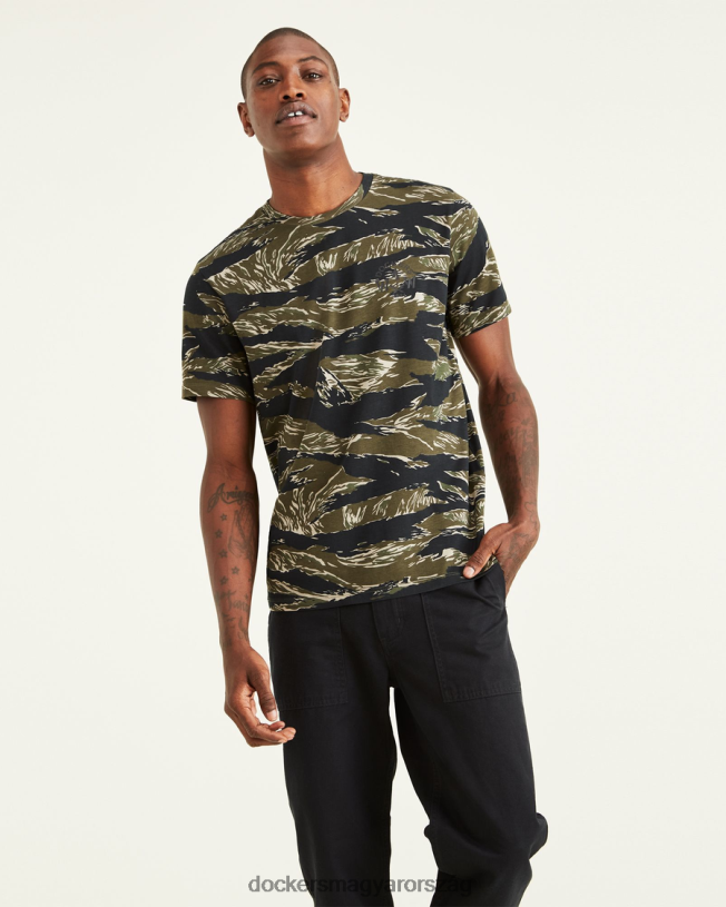 Dockers férfiak logós póló, vékony szabású P840P416 ruházat camo - zöld