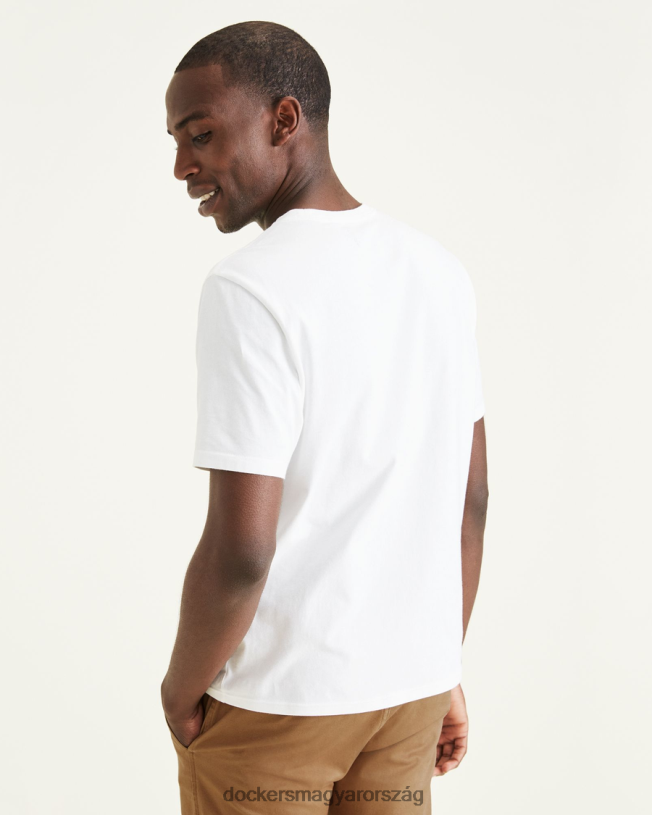 Dockers férfiak logós póló, vékony szabású P840P848 ruházat fényes fehér