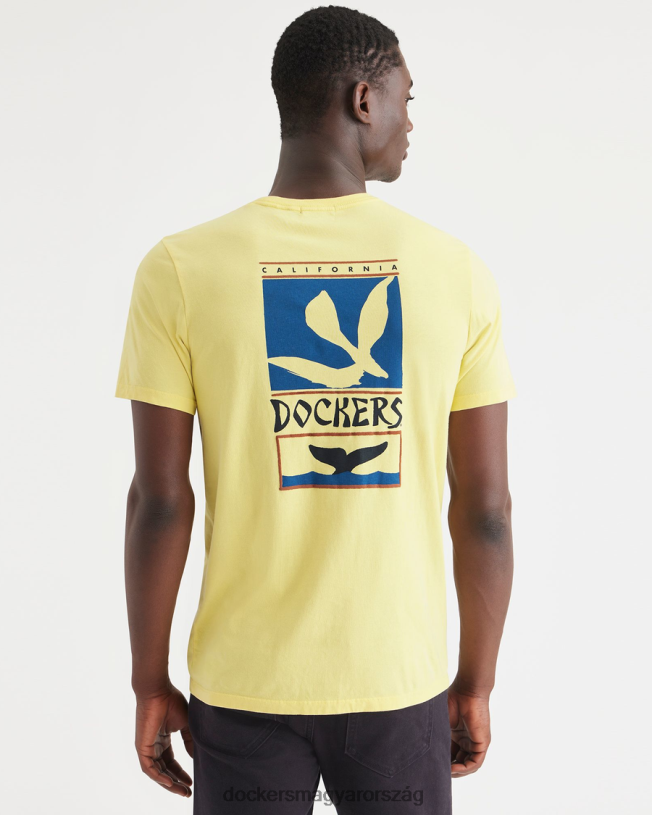 Dockers férfiak madár és bálna grafikai póló, vékony szabású P840P137 ruházat ananász szelet - sárga