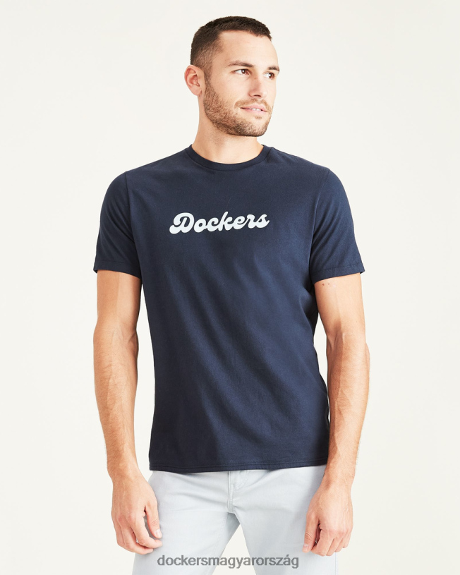 Dockers férfiak script grafikus póló, vékony szabású P840P622 ruházat sötétkék blézer - kék