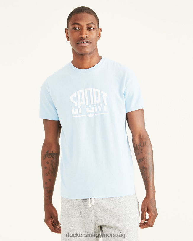 Dockers férfiak sportgrafikus póló, vékony szabású P840P729 ruházat cerulean - kék