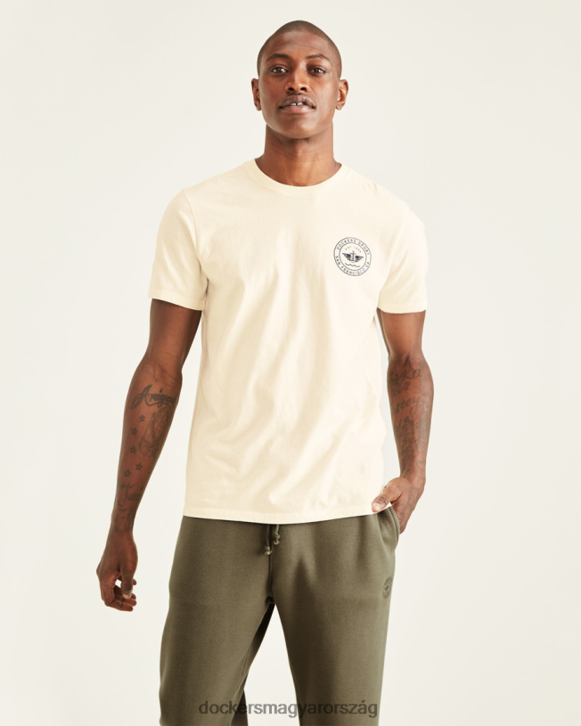 Dockers férfiak sportgrafikus póló, vékony szabású P840P731 ruházat kócsag - fehér