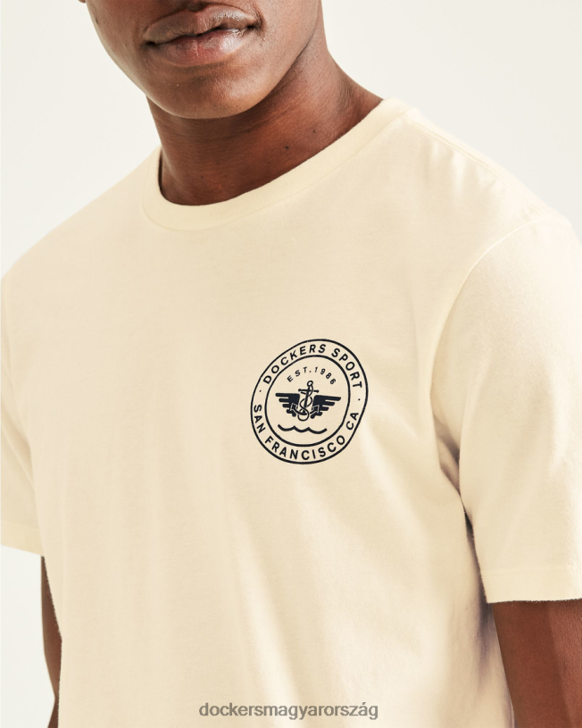 Dockers férfiak sportgrafikus póló, vékony szabású P840P731 ruházat kócsag - fehér