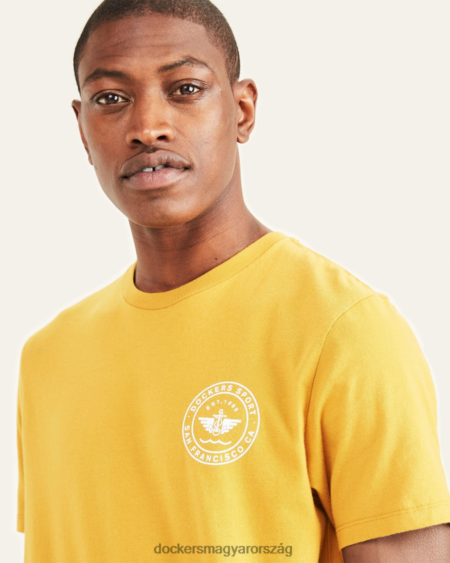 Dockers férfiak sportgrafikus póló, vékony szabású P840P732 ruházat chai tea - narancs