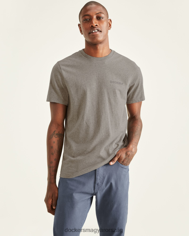 Dockers férfiak stencil grafikus póló, vékony szabású P840P711 ruházat hanga szürke