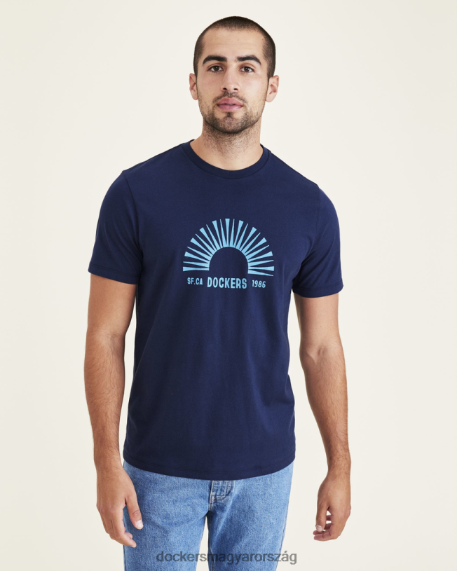 Dockers férfiak sun & surf grafikai póló, vékony szabású P840P575 ruházat navagio öböl - kék