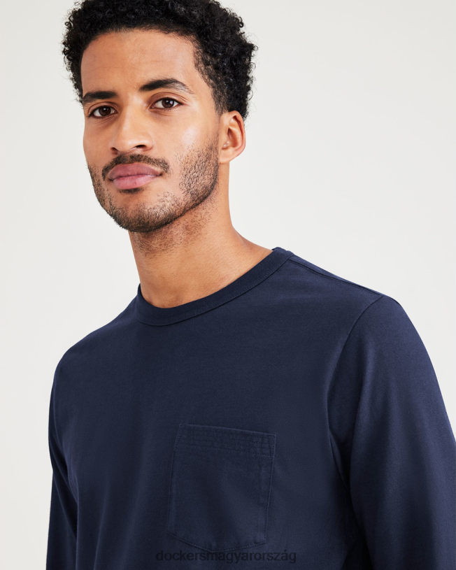 Dockers férfiak zsebes póló, normál szabású P840P706 ruházat sötétkék blézer - kék