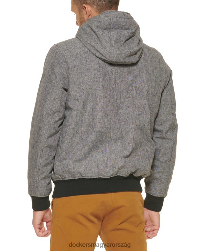 Dockers férfiak cipzáras softshell kapucnis pulcsi P840P674 ruházat hanga szürke