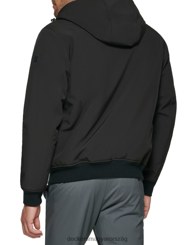 Dockers férfiak cipzáras softshell kapucnis pulcsi P840P675 ruházat fekete